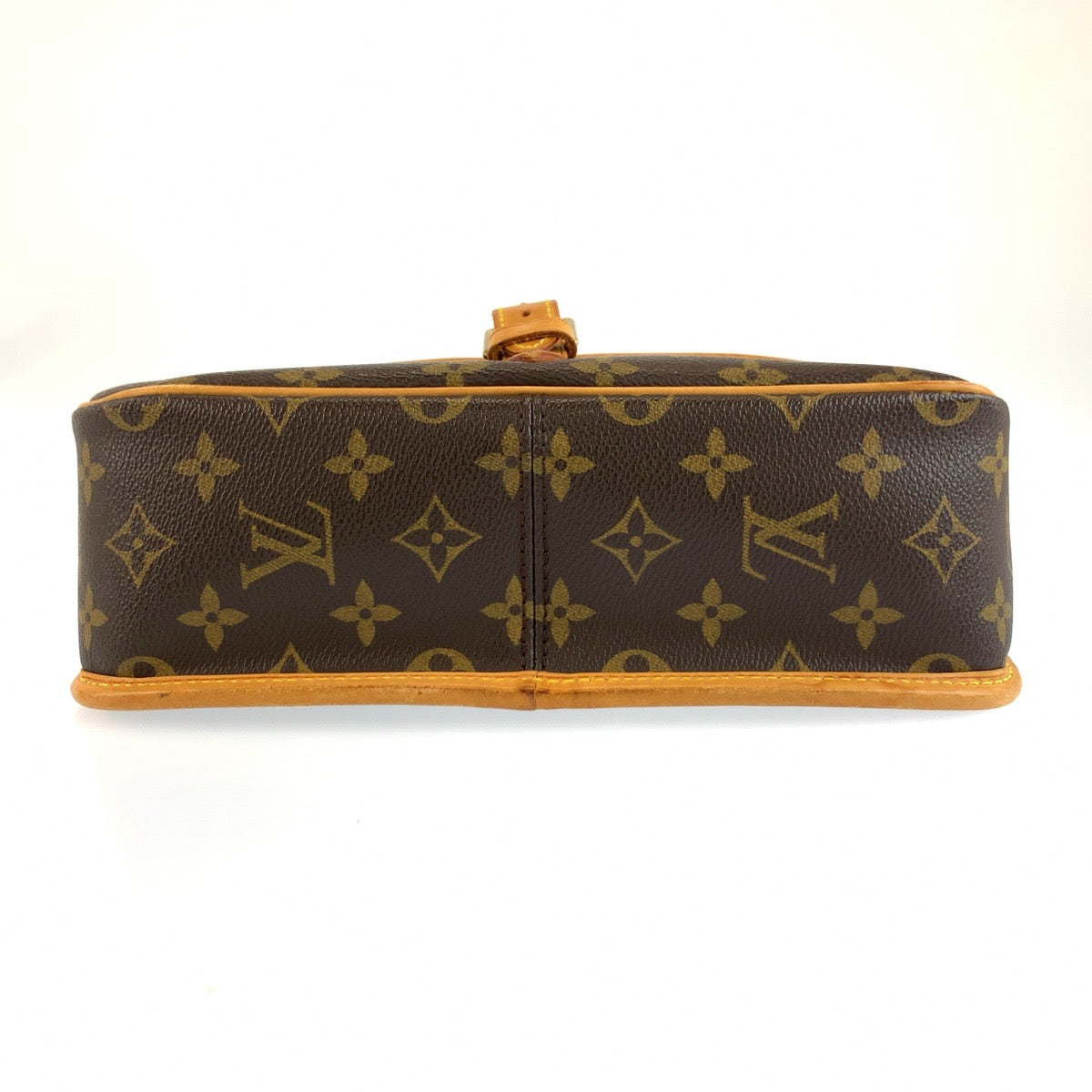 LOUIS VUITTON ルイヴィトン モノグラム ソローニュ ブラウン ゴールド金具 PVC / レザー M42250 ショルダーバッグ ポシェット レディース AB95