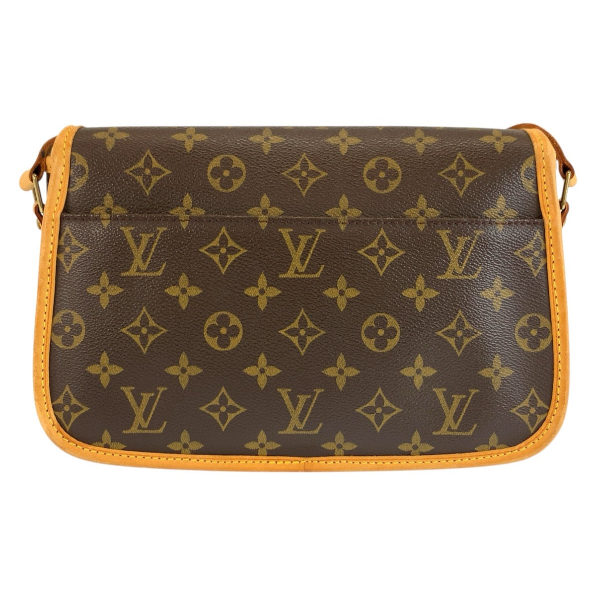 LOUIS VUITTON ルイヴィトン モノグラム ソローニュ ブラウン ゴールド金具 PVC / レザー M42250 ショルダーバッグ ポシェット レディース AB95