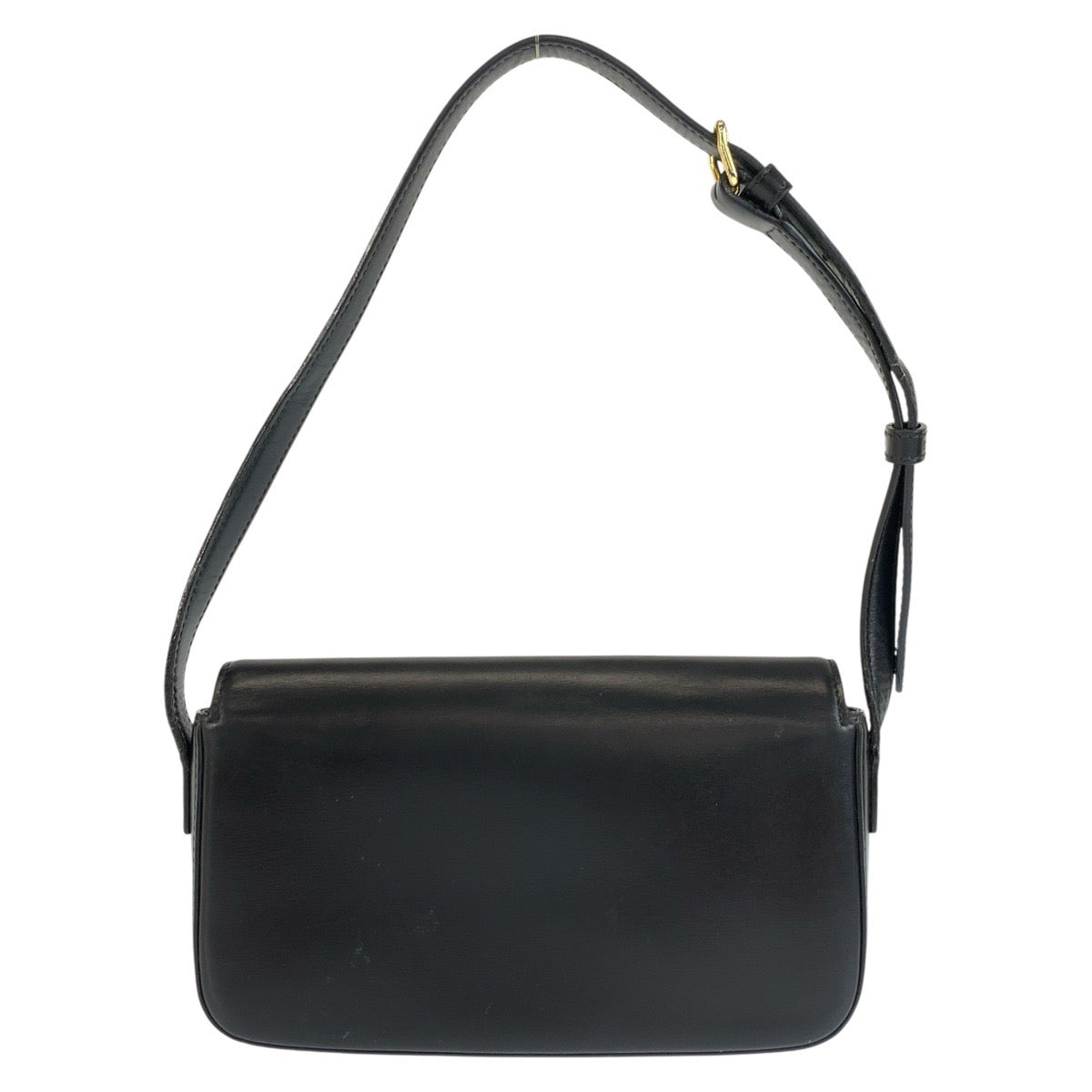 CELINE セリーヌ トリオンフ クロード ブラック 黒 ゴールド金具 レザー ショルダーバッグ ハンドバッグ レディース B52