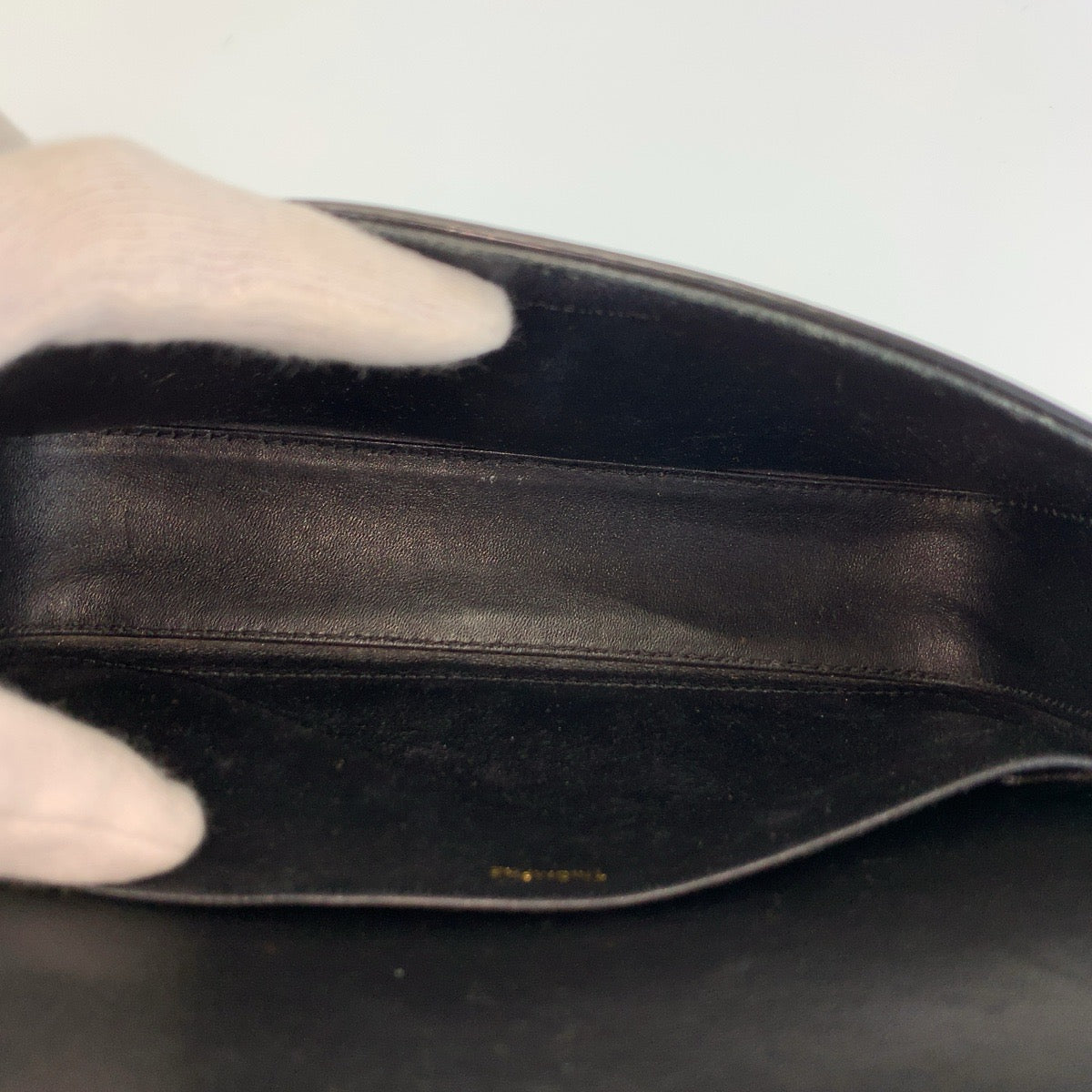 CELINE セリーヌ トリオンフ クロード ブラック 黒 ゴールド金具 レザー ショルダーバッグ ハンドバッグ レディース B52