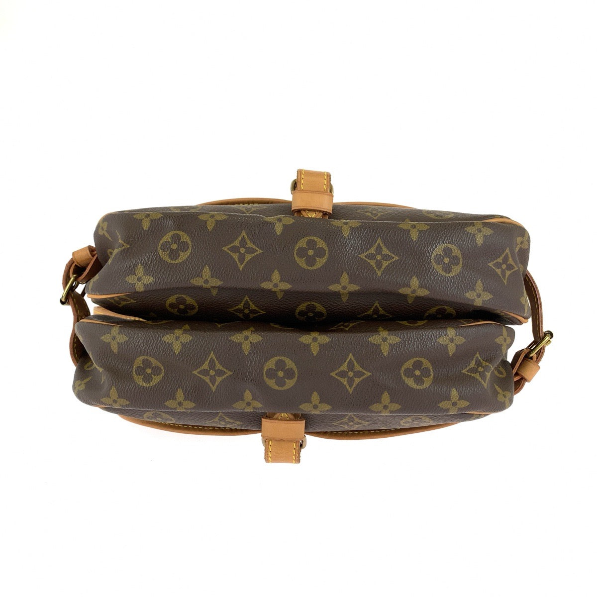 LOUIS VUITTON ルイヴィトン モノグラム ソミュール 30 ブラウン ゴールド金具 PVC / レザー M42256 ショルダーバッグ メッセンジャーバッグ レディース AB73