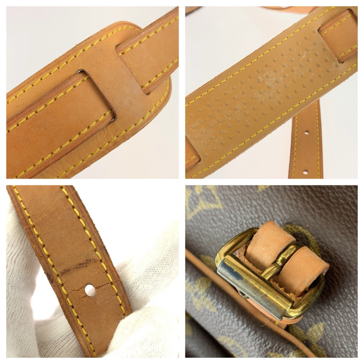 LOUIS VUITTON ルイヴィトン モノグラム ソミュール 30 ブラウン ゴールド金具 PVC / レザー M42256 ショルダーバッグ メッセンジャーバッグ レディース AB73