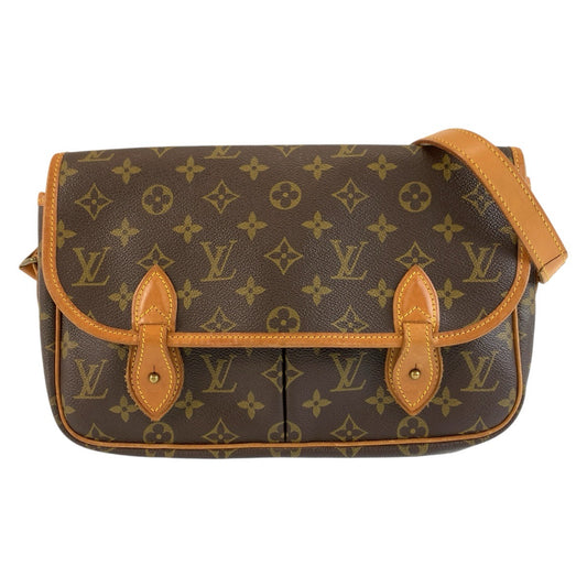 LOUIS VUITTON ルイヴィトン モノグラム ジベシエールMM ブラウン ゴールド金具 PVC / レザー M42247 ショルダーバッグ メッセンジャーバッグ レディース B70