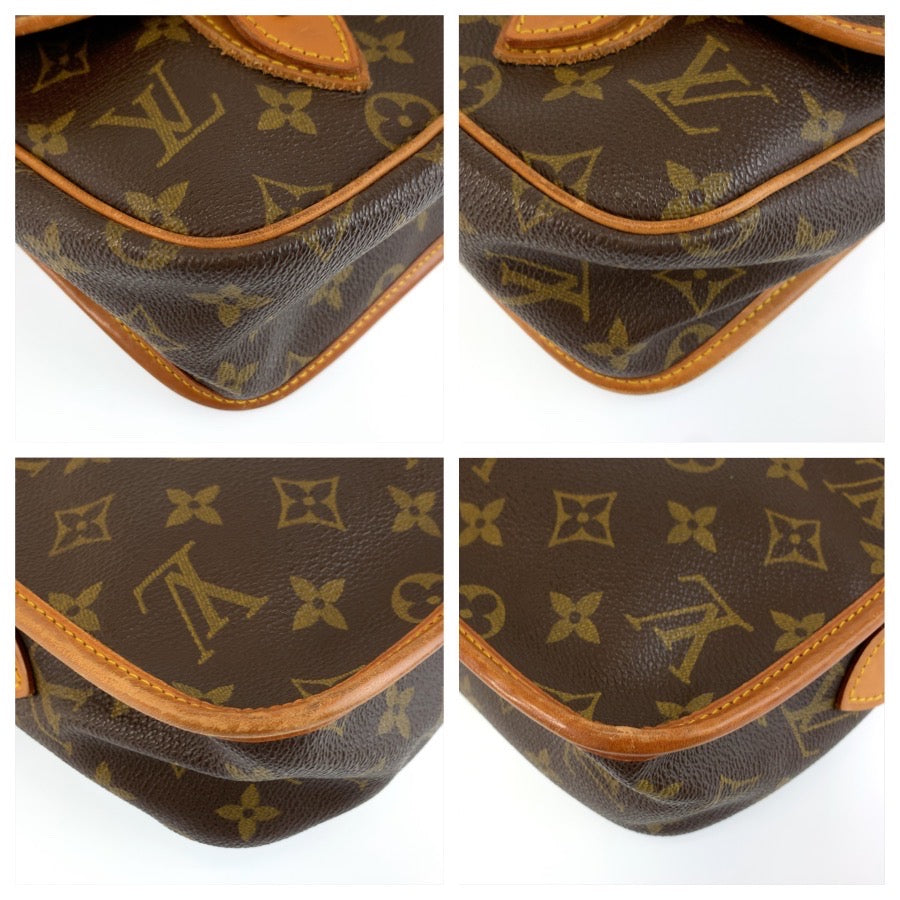 LOUIS VUITTON ルイヴィトン モノグラム ジベシエールMM ブラウン ゴールド金具 PVC / レザー M42247 ショルダーバッグ メッセンジャーバッグ レディース B70