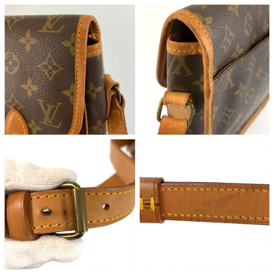 LOUIS VUITTON ルイヴィトン モノグラム ジベシエールMM ブラウン ゴールド金具 PVC / レザー M42247 ショルダーバッグ メッセンジャーバッグ レディース B70