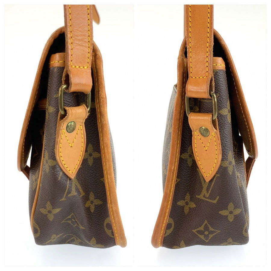 LOUIS VUITTON ルイヴィトン モノグラム ジベシエールMM ブラウン ゴールド金具 PVC / レザー M42247 ショルダーバッグ メッセンジャーバッグ レディース B70