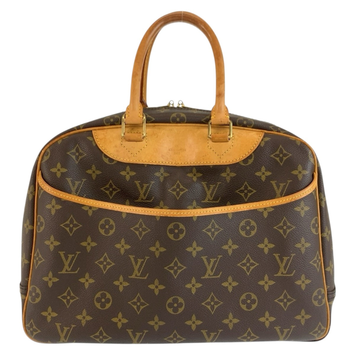 LOUIS VUITTON ルイヴィトン モノグラム ドーヴィル ブラウン ゴールド金具 PVC / レザー M47270 ハンドバッグ ミニボストンバッグ レディース B62
