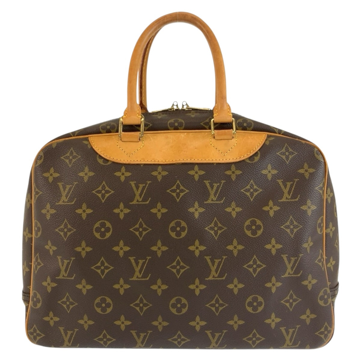 LOUIS VUITTON ルイヴィトン モノグラム ドーヴィル ブラウン ゴールド金具 PVC / レザー M47270 ハンドバッグ ミニボストンバッグ レディース B62