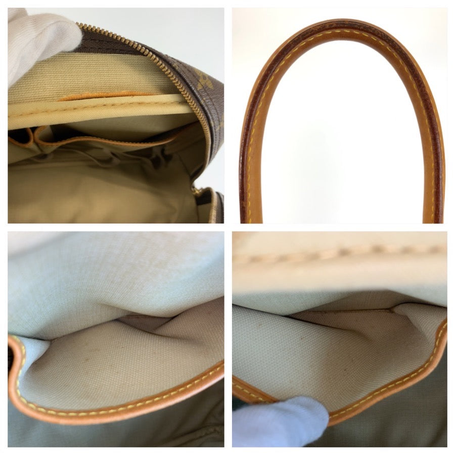 LOUIS VUITTON ルイヴィトン モノグラム ドーヴィル ブラウン ゴールド金具 PVC / レザー M47270 ハンドバッグ ミニボストンバッグ レディース B62