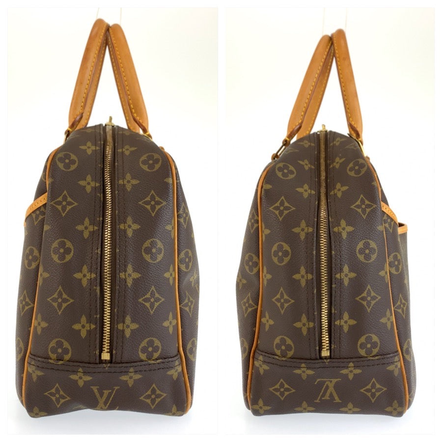 LOUIS VUITTON ルイヴィトン モノグラム ドーヴィル ブラウン ゴールド金具 PVC / レザー M47270 ハンドバッグ ミニボストンバッグ レディース B62