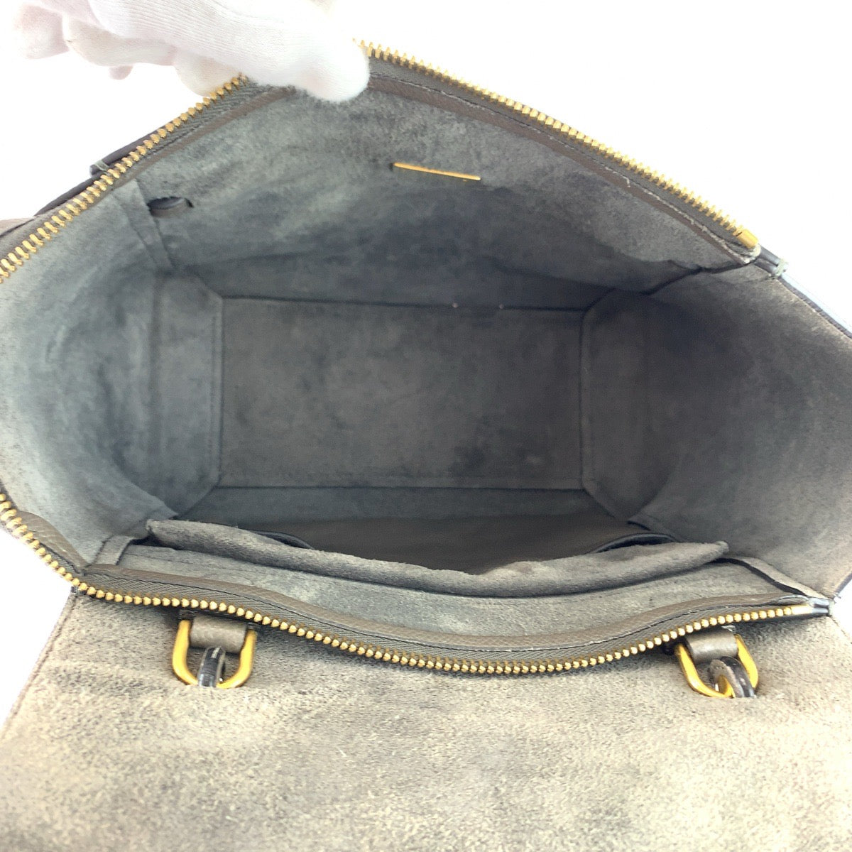 CELINE セリーヌ ベルトバッグ グレー ゴールド金具 レザー S-MP-31396 ハンドバッグ ショルダーバッグ 2WAY レディース ABP103