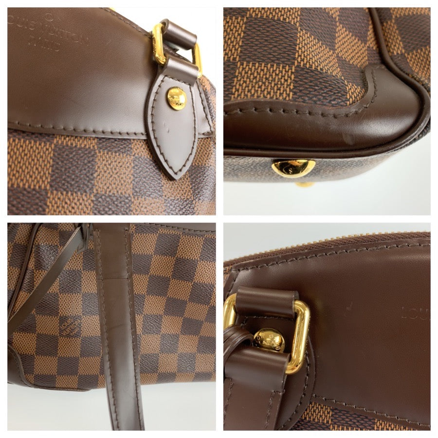 LOUIS VUITTON ルイヴィトン ダミエ ヴェローナ PM ブラウン ゴールド金具 PVC N41117 ハンドバッグ トートバッグ ショルダーバッグ レディース ABP100