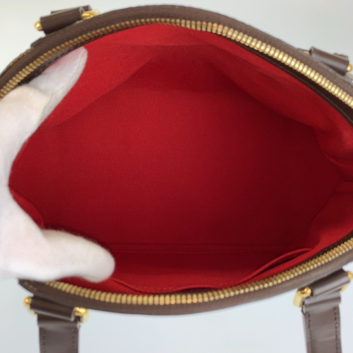 LOUIS VUITTON ルイヴィトン ダミエ ヴェローナ PM ブラウン ゴールド金具 PVC N41117 ハンドバッグ トートバッグ ショルダーバッグ レディース ABP100