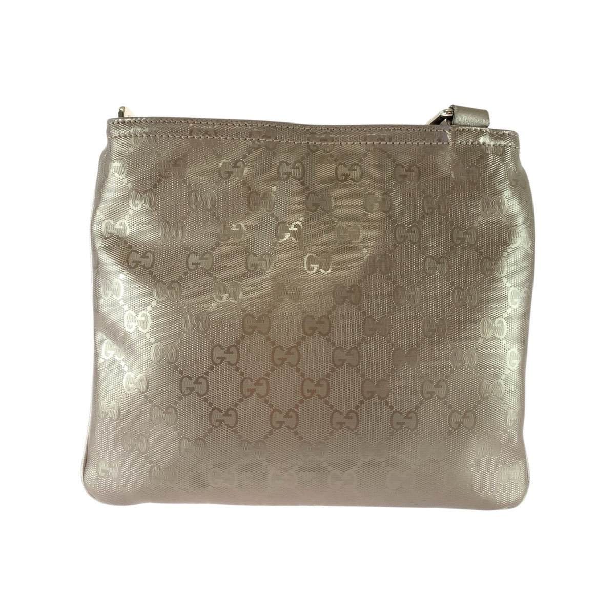 GUCCI グッチ GGインプリメ ベージュ メタリックベージュ シルバー金具 PVC 201538 ショルダーバッグ ポシェット レディース B45