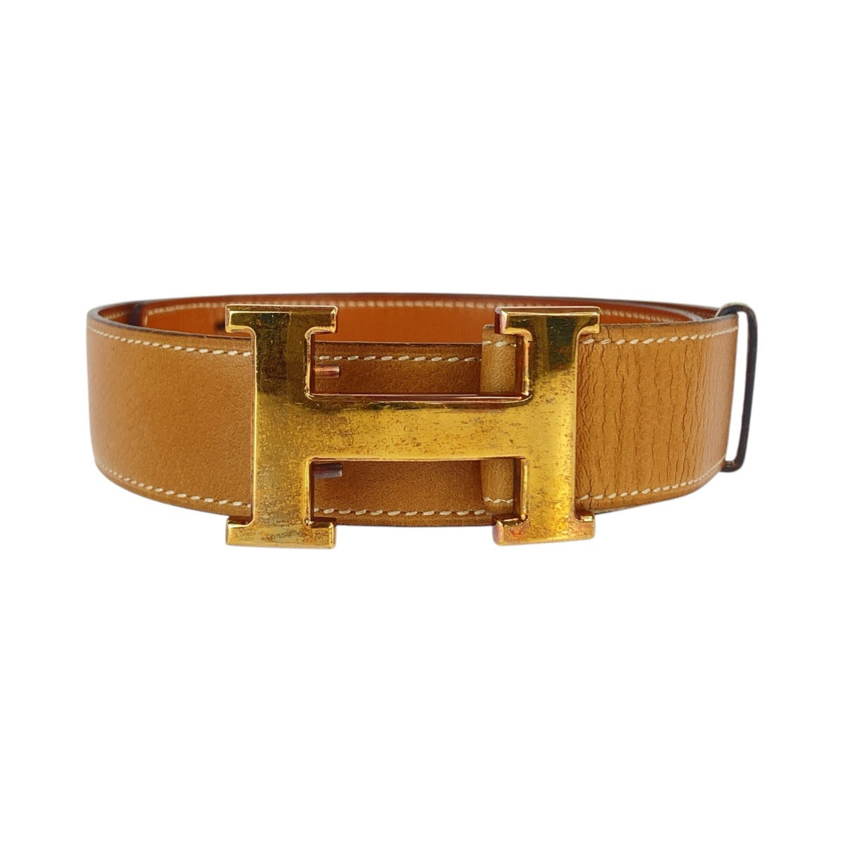 HERMES エルメス ヴィンテージ Hベルト コンスタンス ブラウン キャメル ゴールド金具 レザー ベルト Y刻印 レディース B33