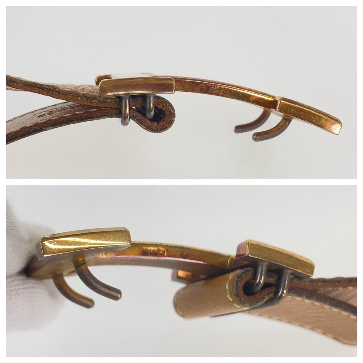 HERMES エルメス ヴィンテージ Hベルト コンスタンス ブラウン キャメル ゴールド金具 レザー ベルト Y刻印 レディース B33