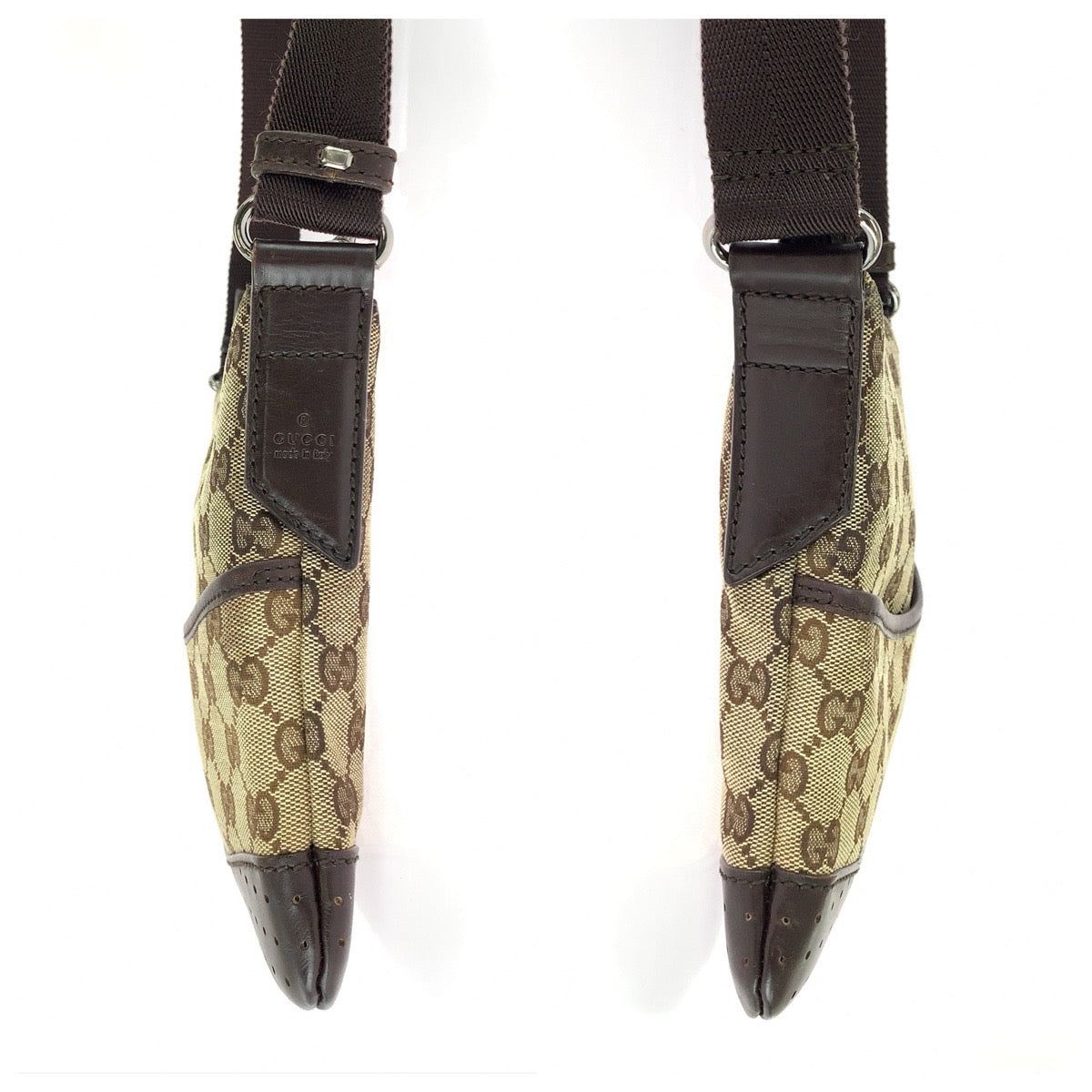 GUCCI グッチ ブラウン シルバー金具 GGキャンバス / レザー 147671 ショルダーバッグ ポシェット レディース B23