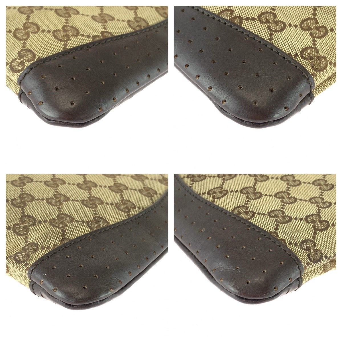 GUCCI グッチ ブラウン シルバー金具 GGキャンバス / レザー 147671 ショルダーバッグ ポシェット レディース B23