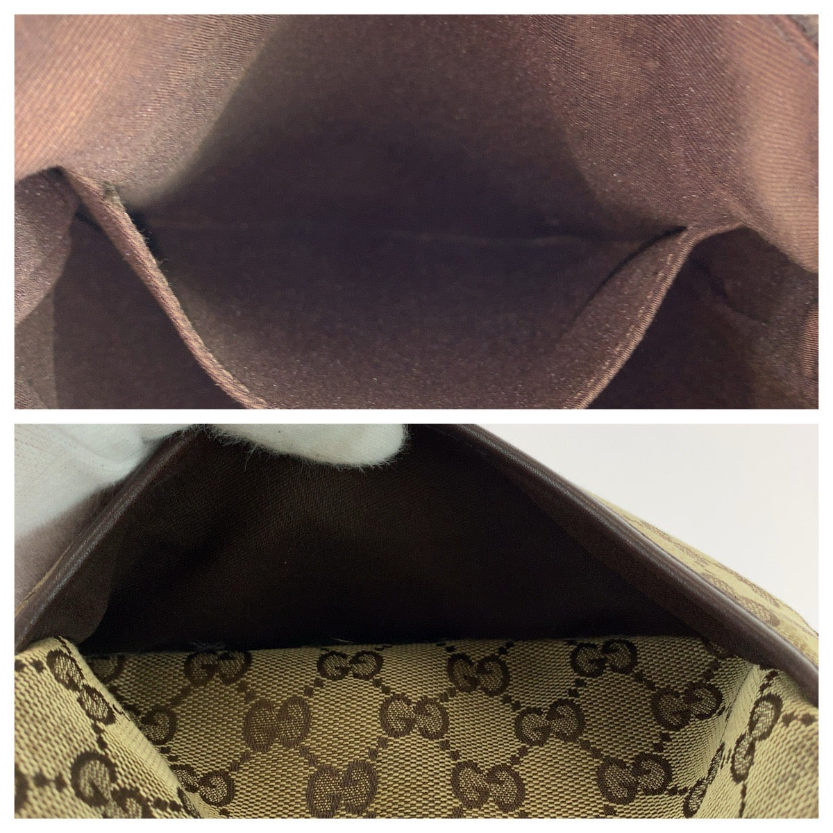 GUCCI グッチ ブラウン シルバー金具 GGキャンバス / レザー 147671 ショルダーバッグ ポシェット レディース B23
