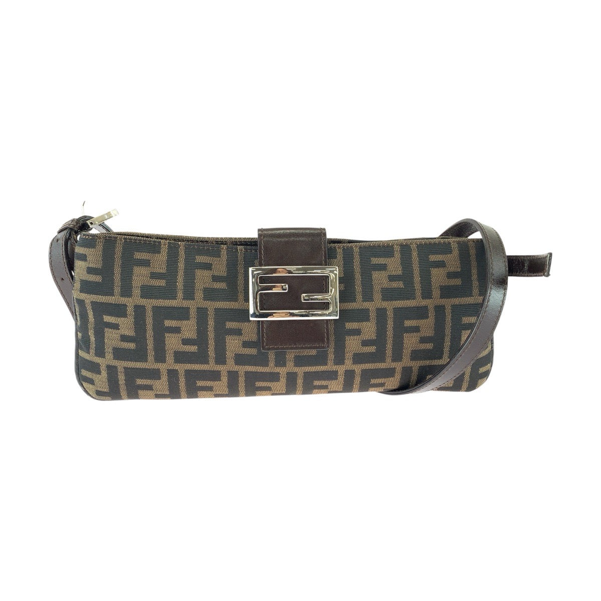 FENDI フェンディ ヴィンテージ ズッカ ブラウン シルバー金具 キャンバス / レザー 26685 ショルダーバッグ レディース ABP92