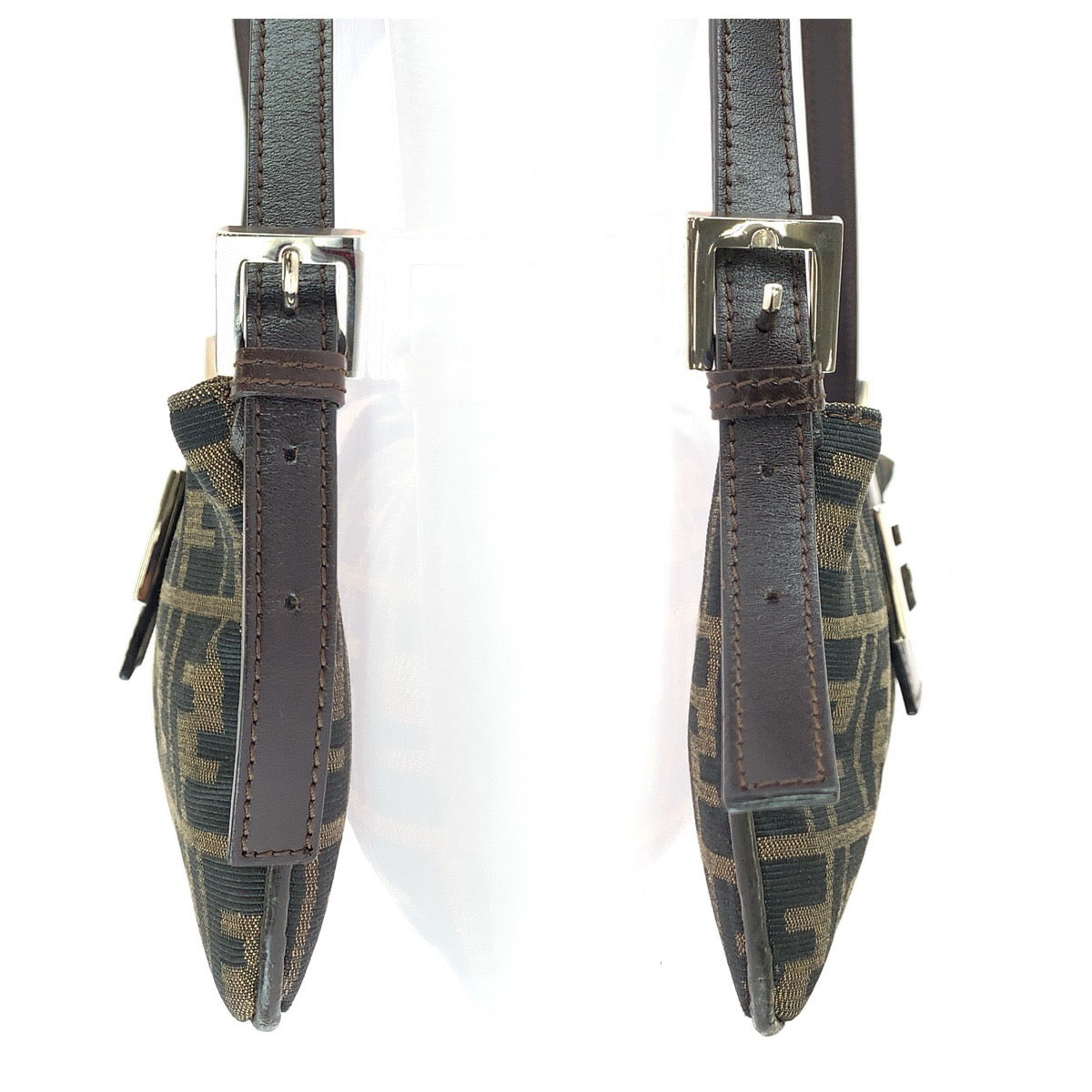 FENDI フェンディ ヴィンテージ ズッカ ブラウン シルバー金具 キャンバス / レザー 26685 ショルダーバッグ レディース ABP92