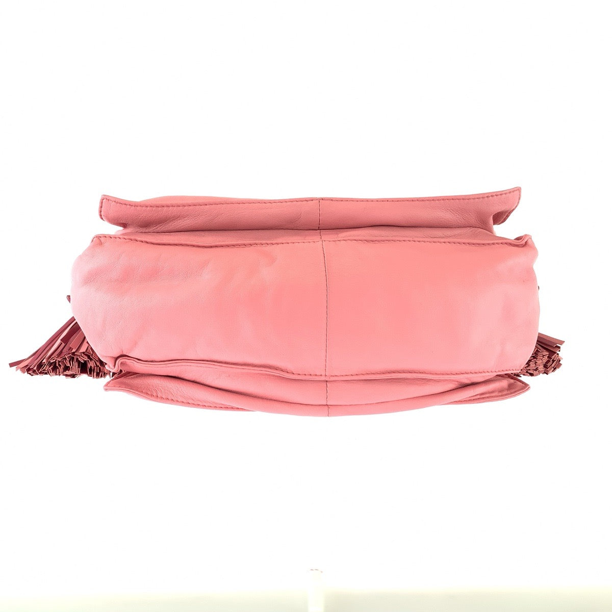 LOEWE ロエベ フラメンコ フリンジ ピンク ボルドー シルバー金具 レザー ショルダーバッグ メッセンジャーバッグ レディース AB53