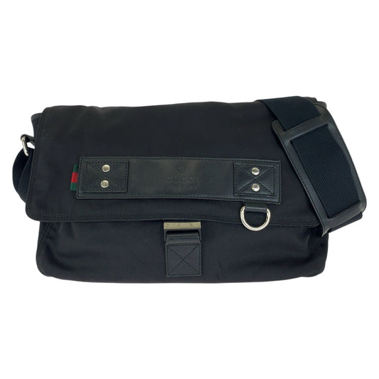 GUCCI グッチ シェリーライン ブラック 黒 シルバー金具 ナイロン / レザー 246067 ショルダーバッグ メッセンジャーバッグ メンズ AB46