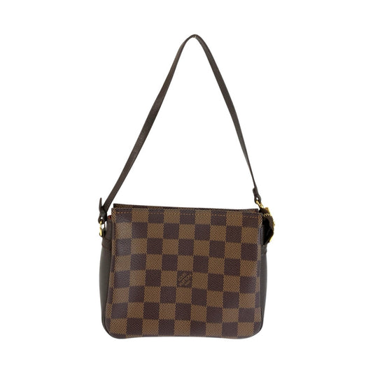 LOUIS VUITTON ルイヴィトン ダミエ トゥルース メイクアップ ブラウン ゴールド金具 PVC N51982 ハンドバッグ アクセサリーポーチ レディース AB56