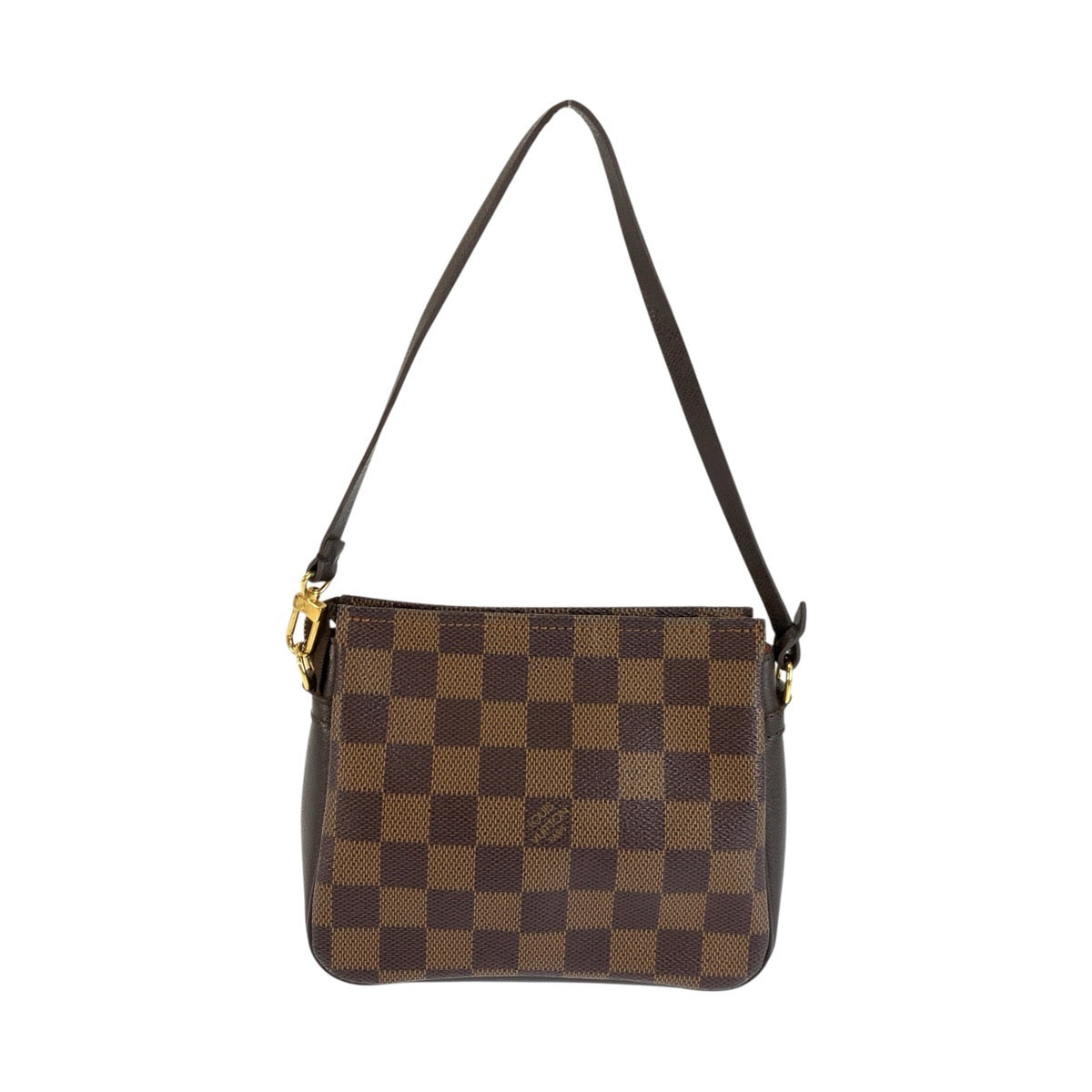 LOUIS VUITTON ルイヴィトン ダミエ トゥルース メイクアップ ブラウン ゴールド金具 PVC N51982 ハンドバッグ アクセサリーポーチ レディース AB56