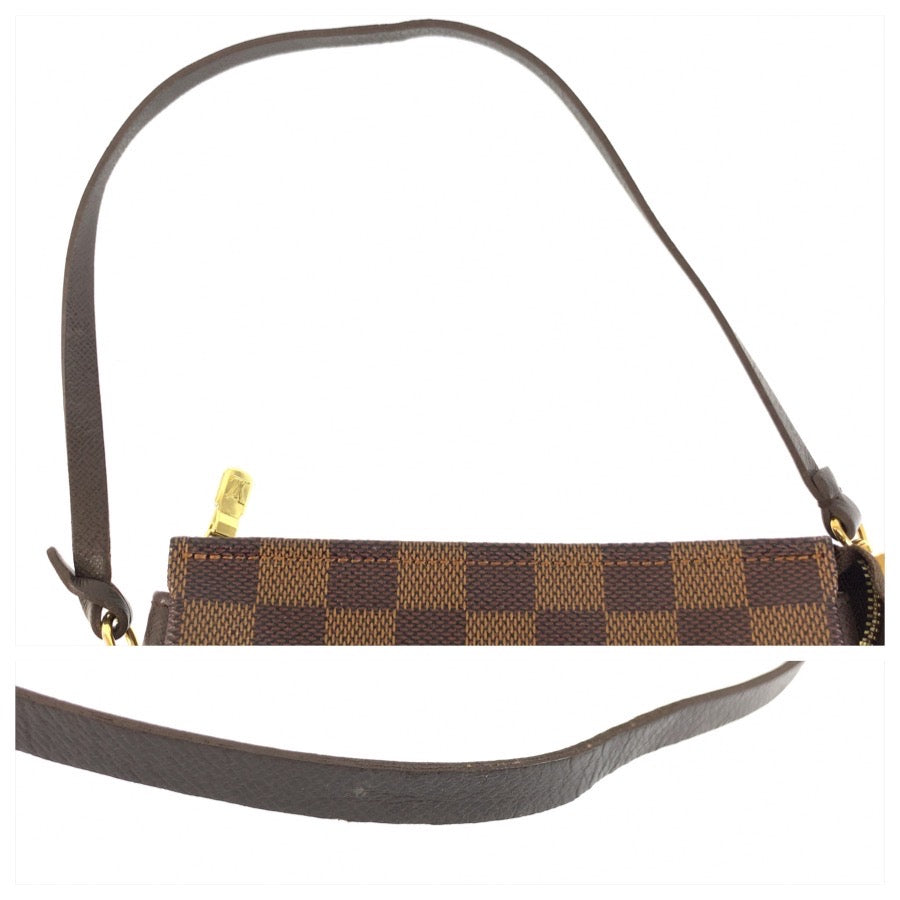 LOUIS VUITTON ルイヴィトン ダミエ トゥルース メイクアップ ブラウン ゴールド金具 PVC N51982 ハンドバッグ アクセサリーポーチ レディース AB56