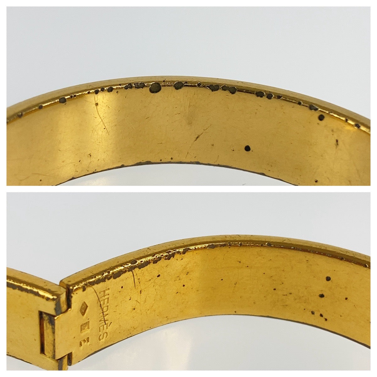 HERMES エルメス アネモネ クリックH パープル ゴールド金具 エナメル / メタル バングル ブレスレット □E刻印 レディース B50