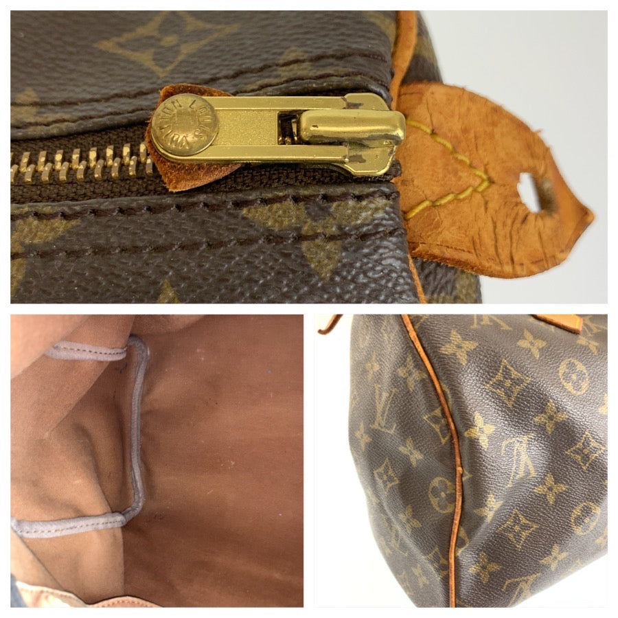 LOUIS VUITTON ルイヴィトン モノグラム スピーディ30 ブラウン ゴールド金具 PVC M41526 ハンドバッグ ミニボストンバッグ レディース BC56