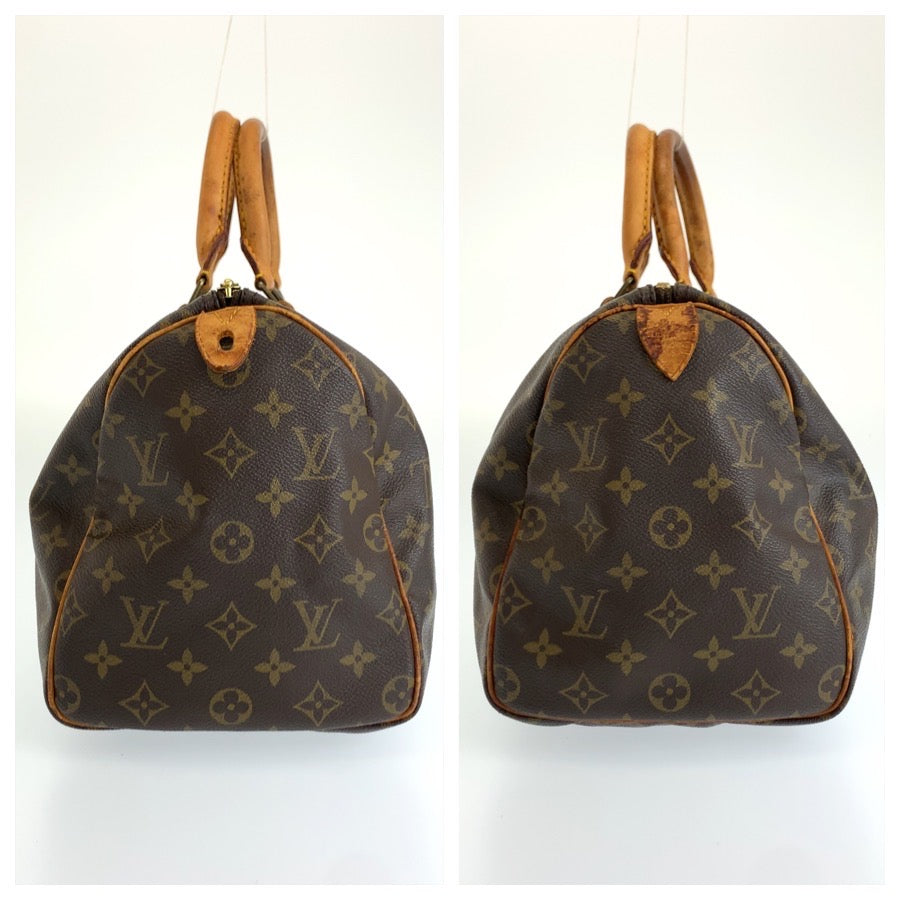 LOUIS VUITTON ルイヴィトン モノグラム スピーディ30 ブラウン ゴールド金具 PVC M41526 ハンドバッグ ミニボストンバッグ レディース BC56
