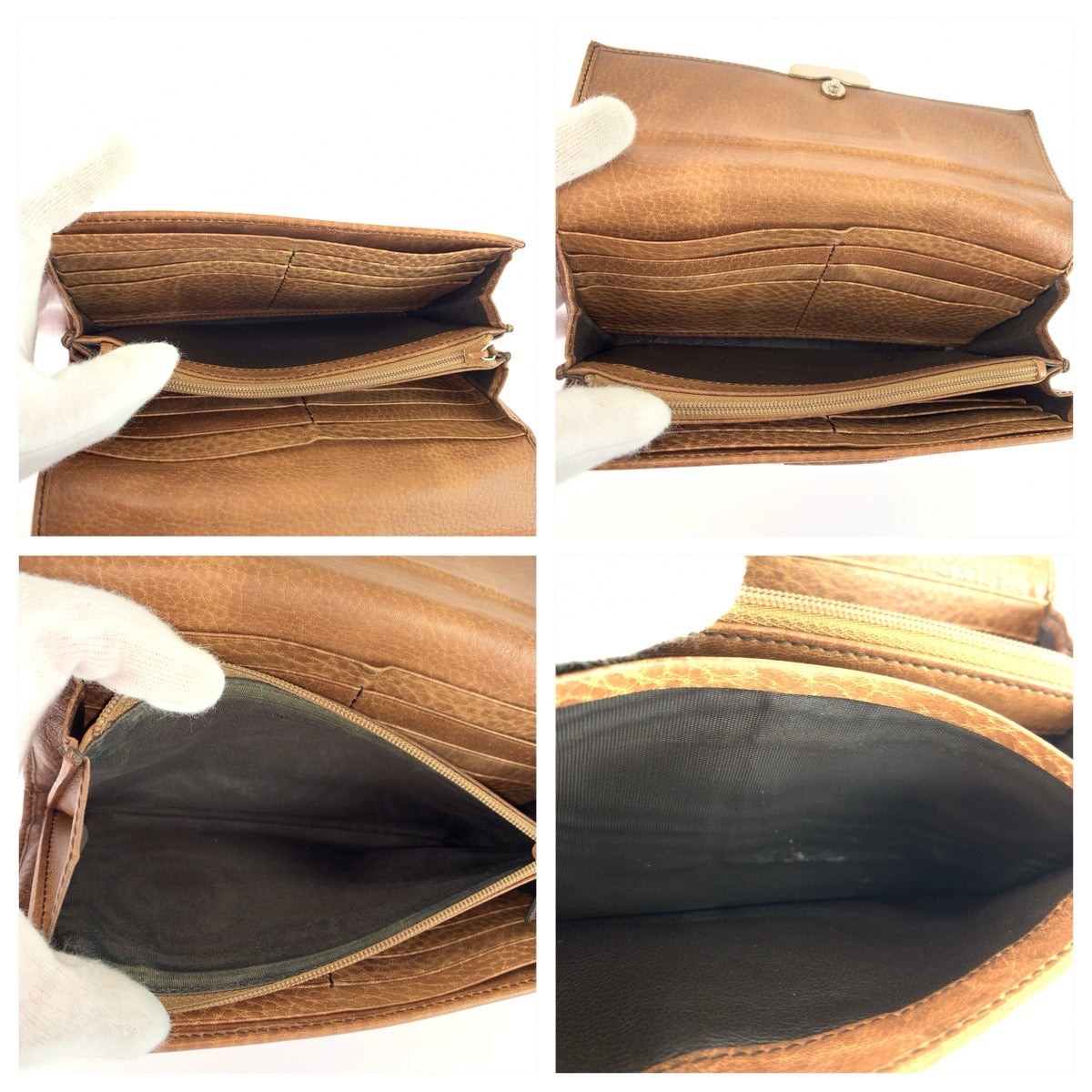 GUCCI グッチ グッチシマ ブラウン シルバー金具 レザー 233028 長財布 ロングウォレット レディース B18