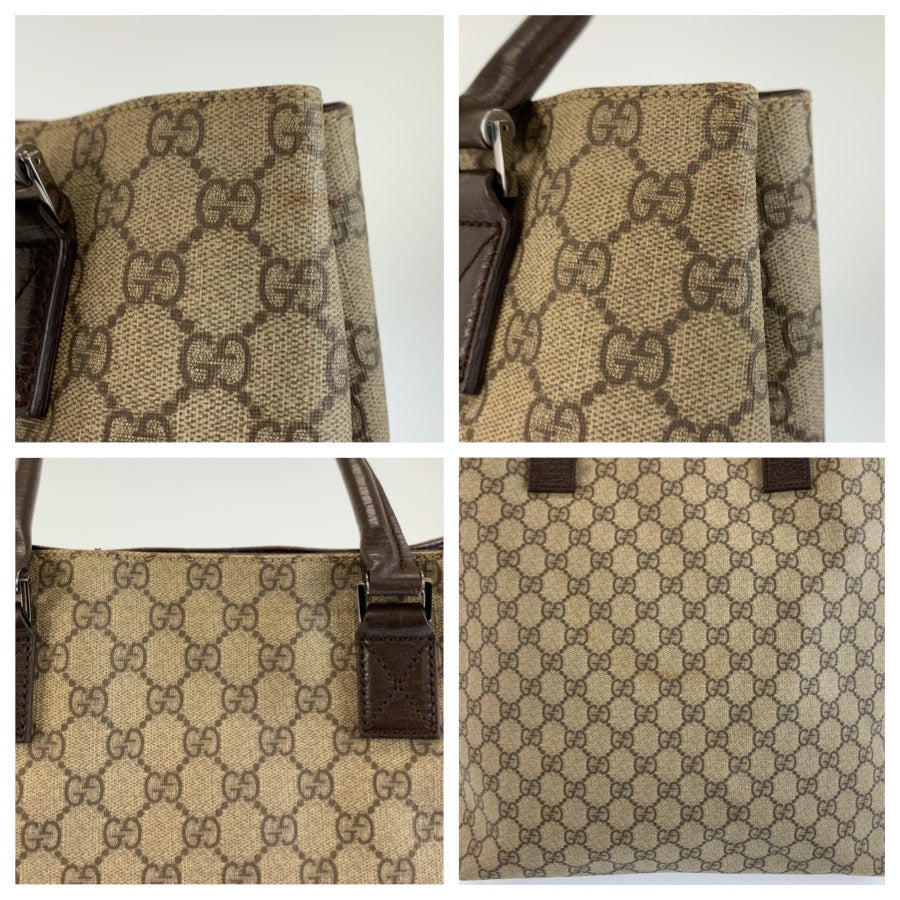 GUCCI グッチ ブラウン GGスプリームキャンバス 131220 トートバッグ ショルダーバッグ レディース ABP25