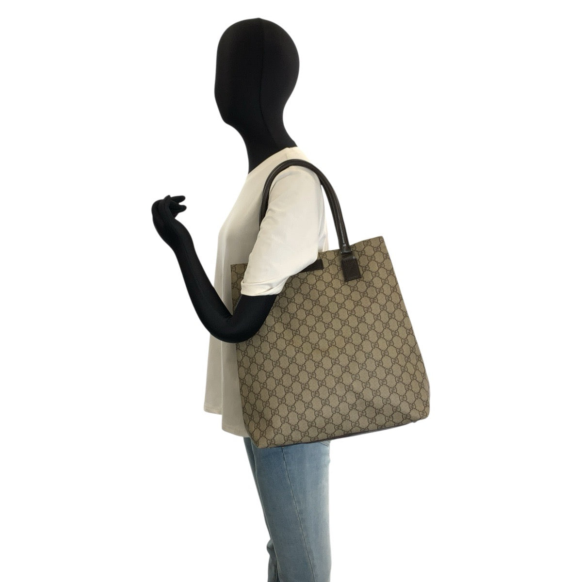 GUCCI グッチ ブラウン GGスプリームキャンバス 131220 トートバッグ ショルダーバッグ レディース ABP25