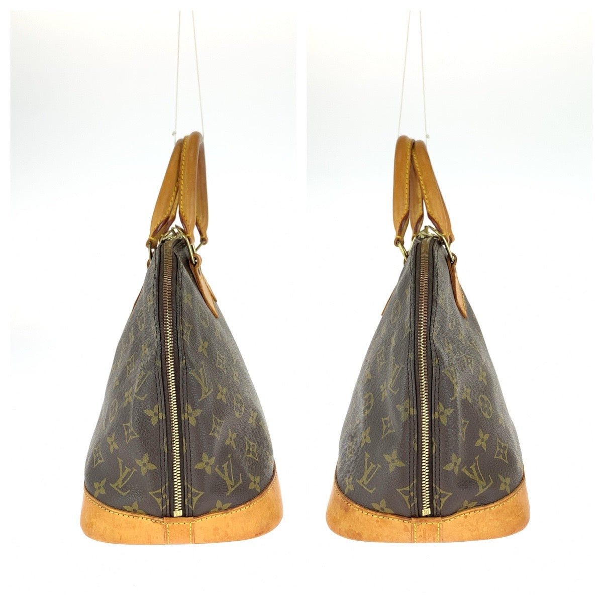 LOUIS VUITTON ルイヴィトン モノグラム アルマ ブラウン ゴールド金具 PVC / レザー M51130 ハンドバッグ レディース B54