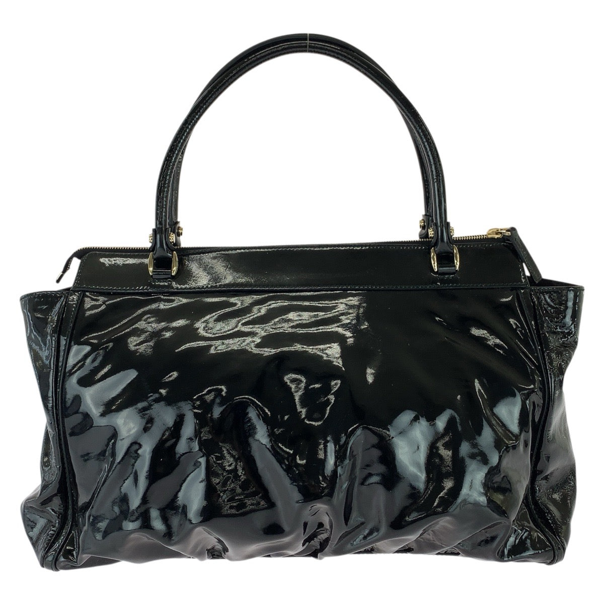 GUCCI グッチ アビー ブラック 黒 ゴールド金具 エナメル 190248 トートバッグ ハンドバッグ レディース B26