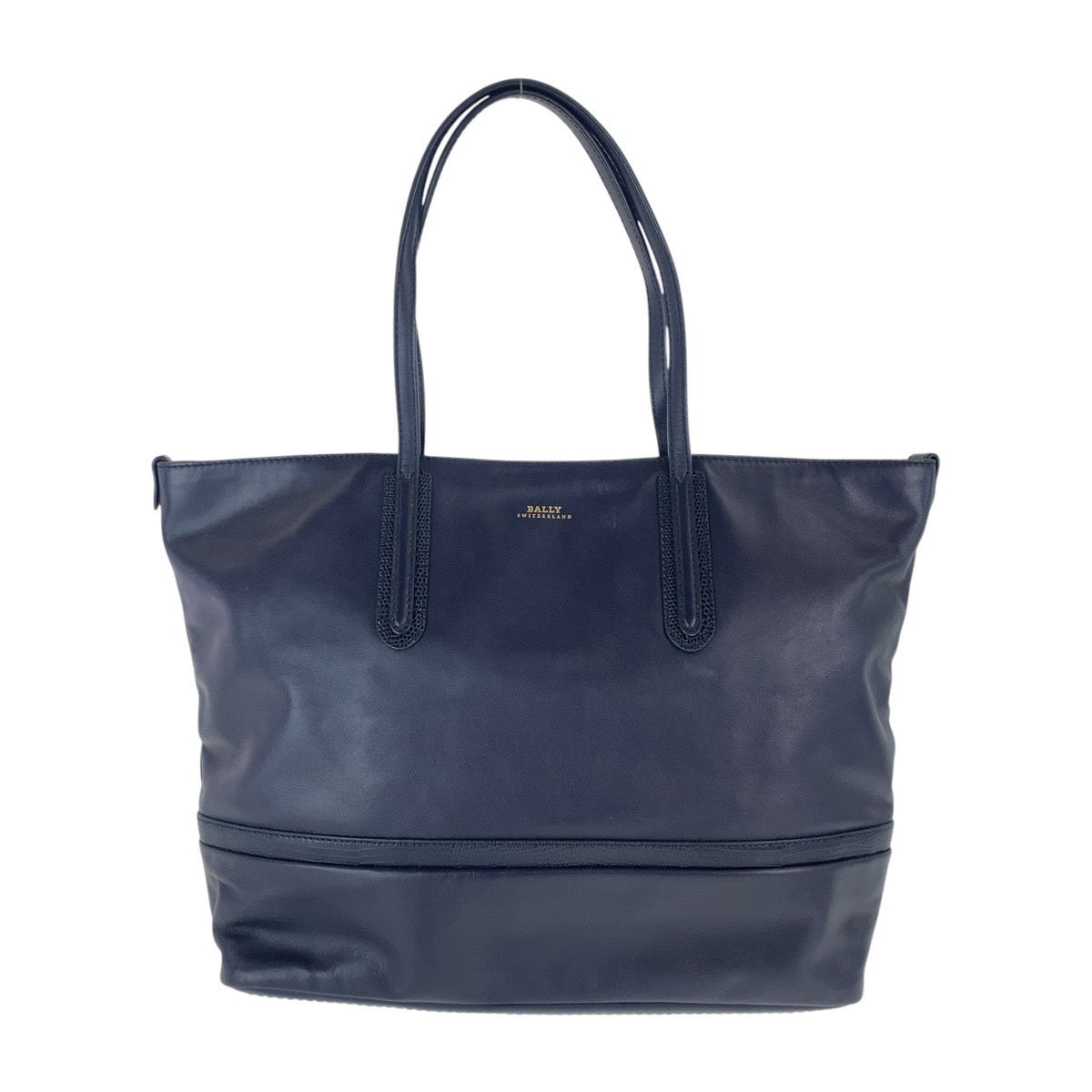 BALLY バリー ネイビー ゴールド金具 レザー トートバッグ ショルダーバッグ 男女兼用 レディース ABP21