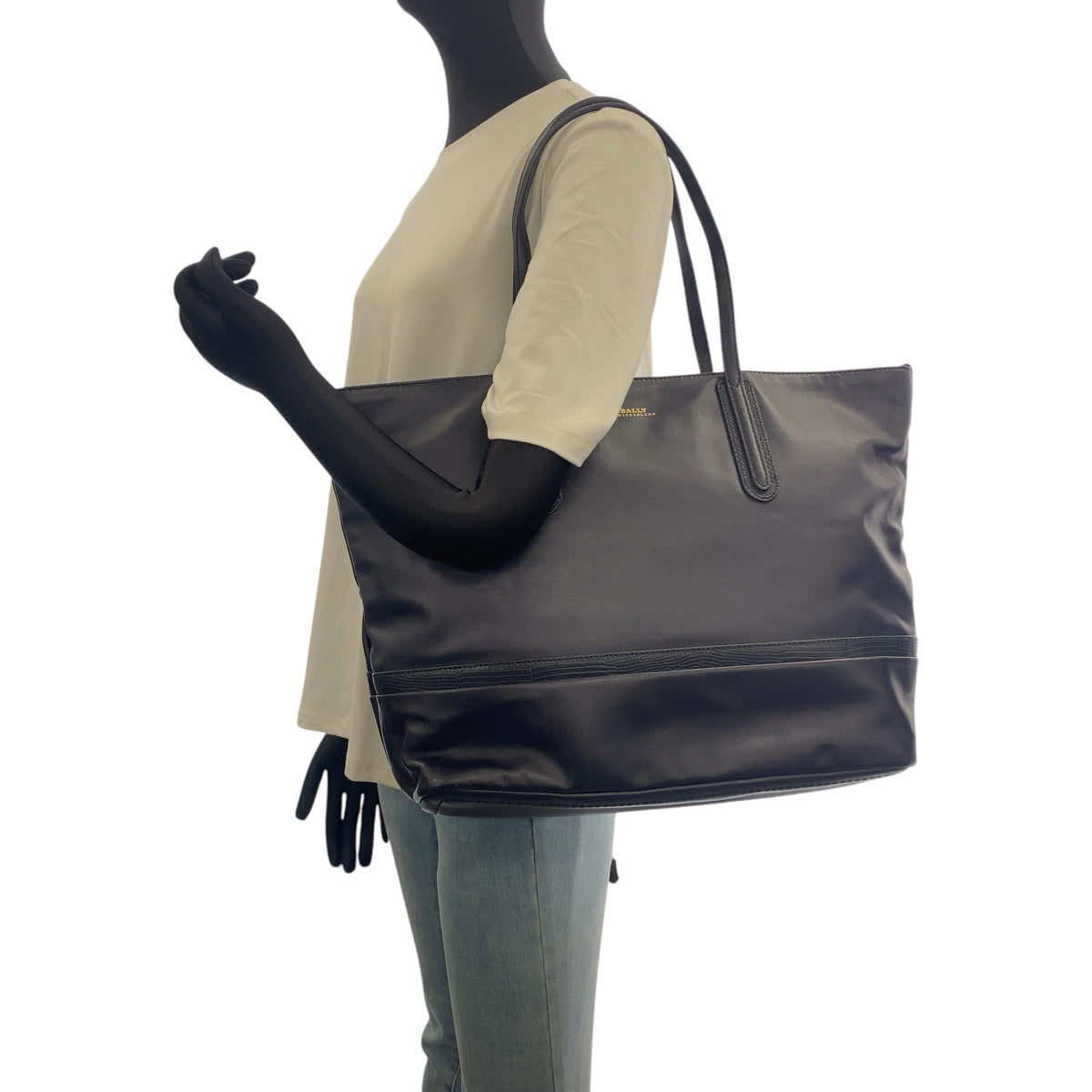BALLY バリー ネイビー ゴールド金具 レザー トートバッグ ショルダーバッグ 男女兼用 レディース ABP21