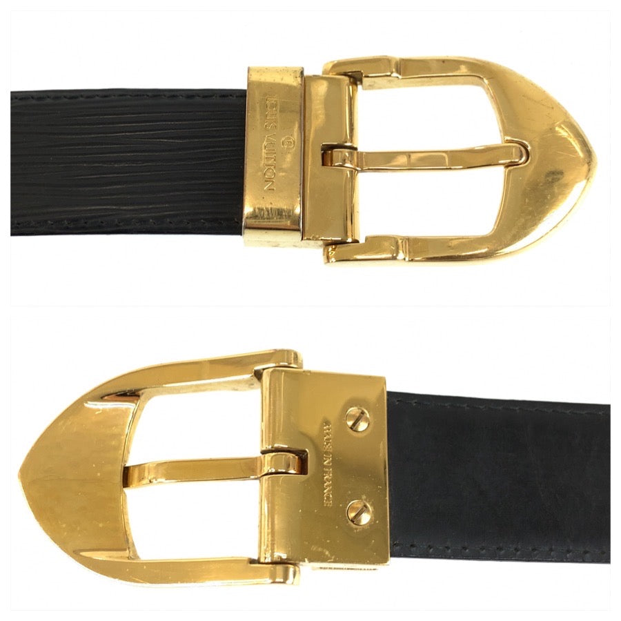 LOUIS VUITTON ルイヴィトン エピ サンチュール サイズ85 ブラック 黒 ノワール ゴールド金具 レザー M68332 ベルト メンズ AB22