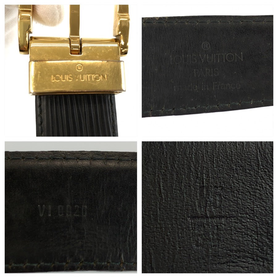 LOUIS VUITTON ルイヴィトン エピ サンチュール サイズ85 ブラック 黒 ノワール ゴールド金具 レザー M68332 ベルト メンズ AB22