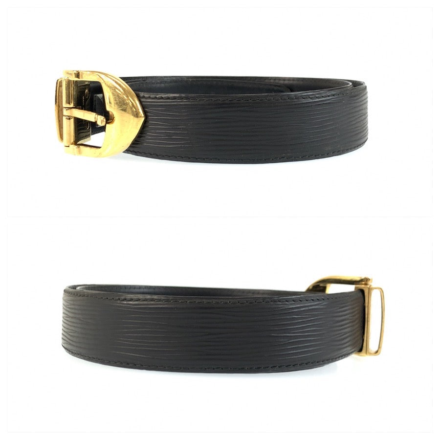 LOUIS VUITTON ルイヴィトン エピ サンチュール サイズ85 ブラック 黒 ノワール ゴールド金具 レザー M68332 ベルト メンズ AB22