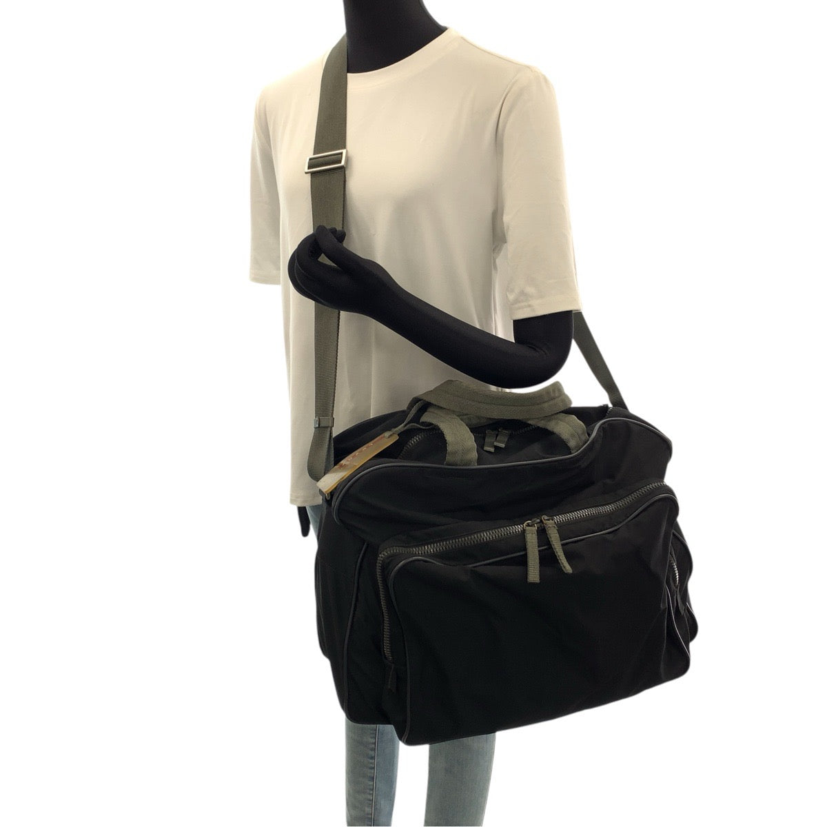 PRADA SPORTS プラダスポーツ スポーツライン 2way ブラック 黒 シルバー金具 ナイロン ボストンバッグ ショルダーバッグ メンズ AB40