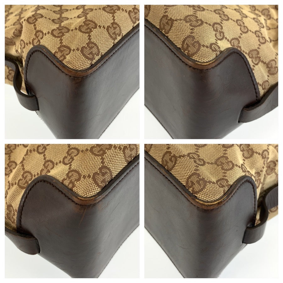 GUCCI グッチ ブラウン ベージュ ゴールド金具 GGキャンバス / レザー 106251 トートバッグ ハンドバッグ レディース B35