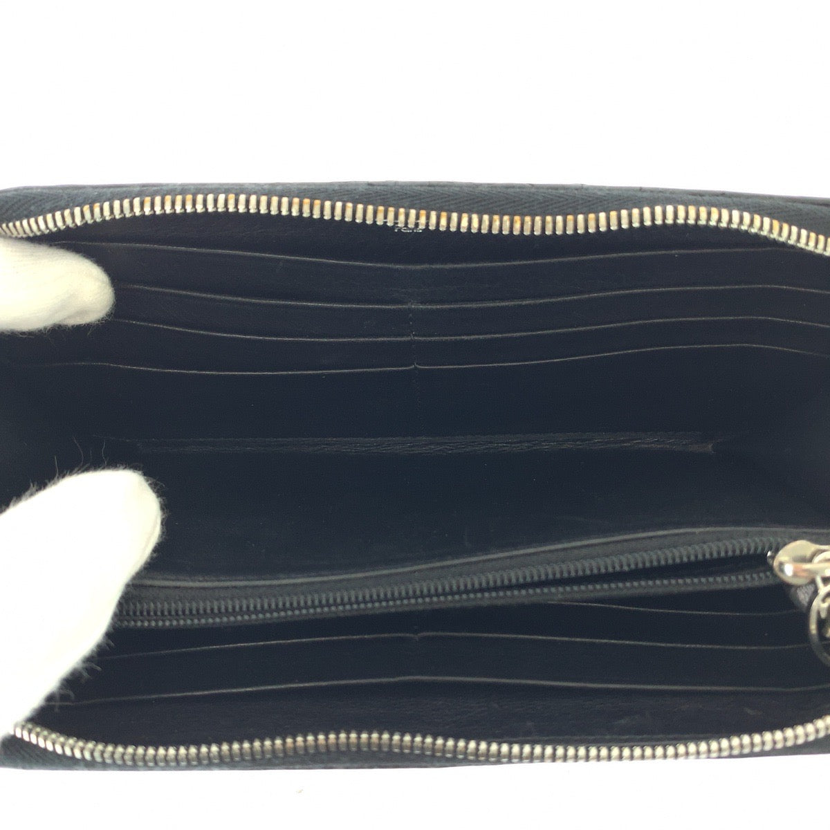 CARTIER カルティエ ハッピーバースデー ブラック 黒 シルバー金具 エナメル / レザー 長財布 ラウンドファスナー 男女兼用 レディース AB31