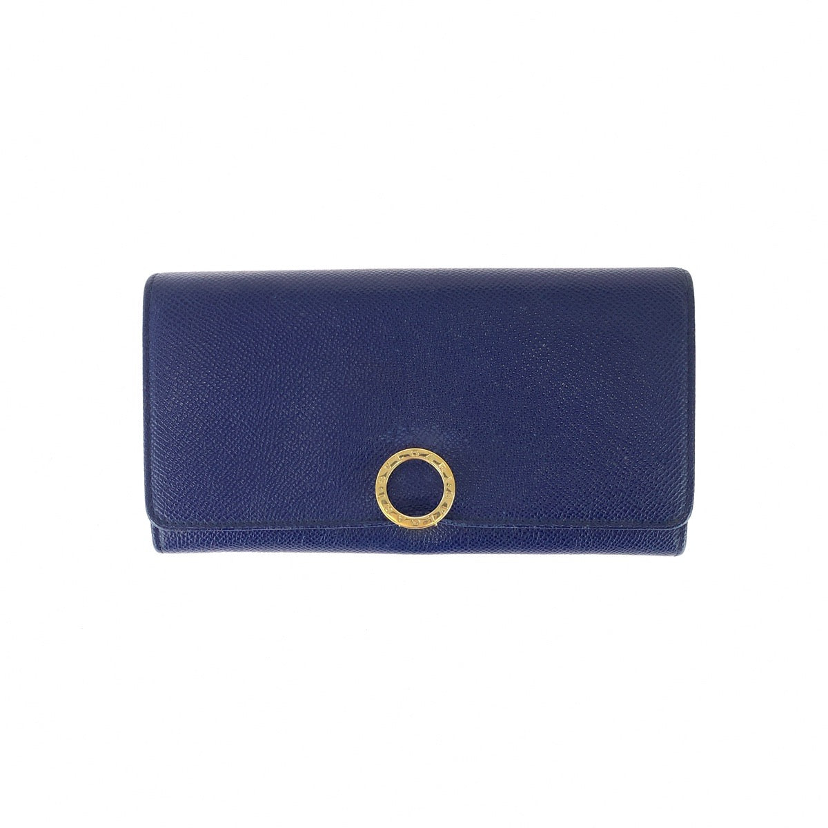 BVLGARI ブルガリ ブルガリ ブルガリ ネイビー ゴールド金具 レザー 長財布 レディース AB17