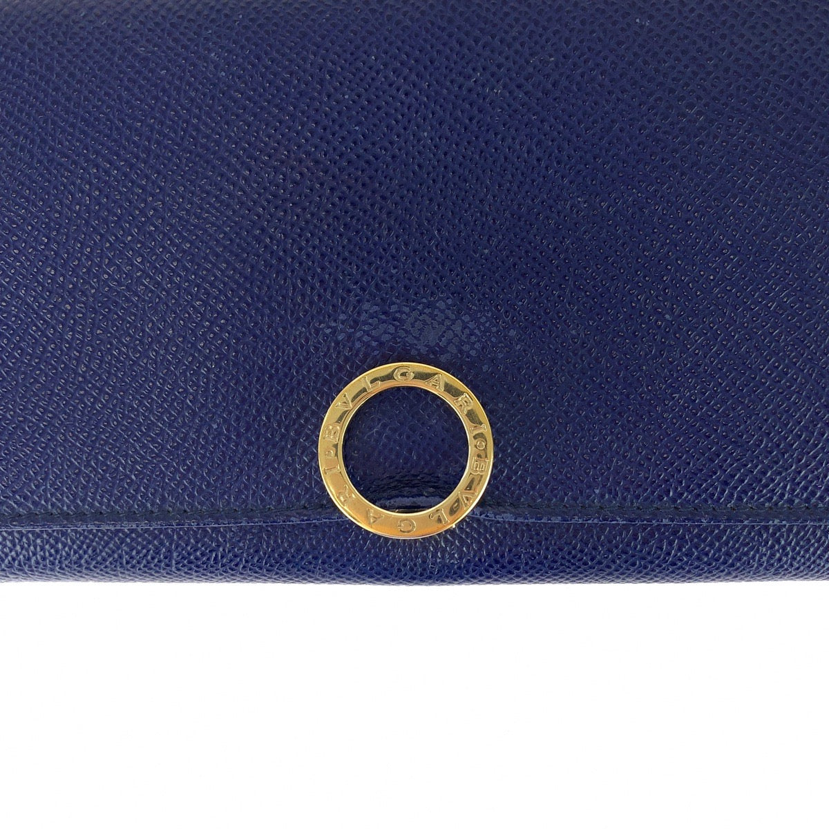 BVLGARI ブルガリ ブルガリ ブルガリ ネイビー ゴールド金具 レザー 長財布 レディース AB17