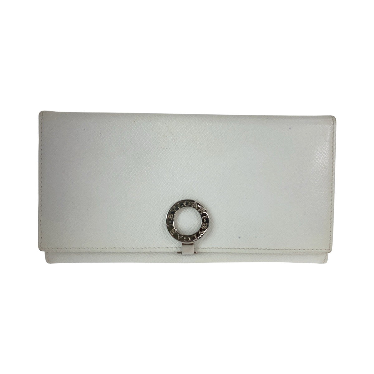 BVLGARI ブルガリ ブルガリブルガリ ホワイト シルバー金具 レザー 長財布 ロングウォレット レディース B14