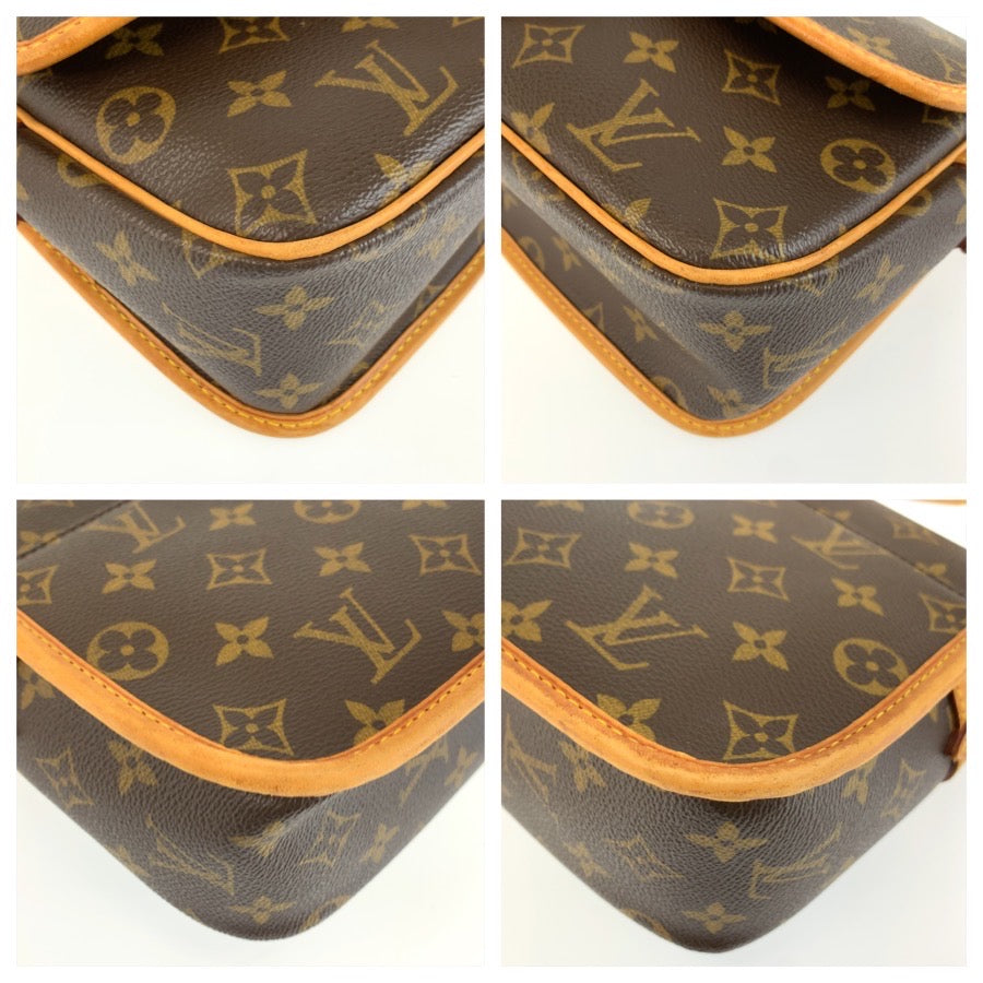 LOUIS VUITTON ルイヴィトン モノグラム ソローニュ ブラウン ゴールド金具 PVC / レザー M42250 ショルダーバッグ メッセンジャーバッグ レディース B113